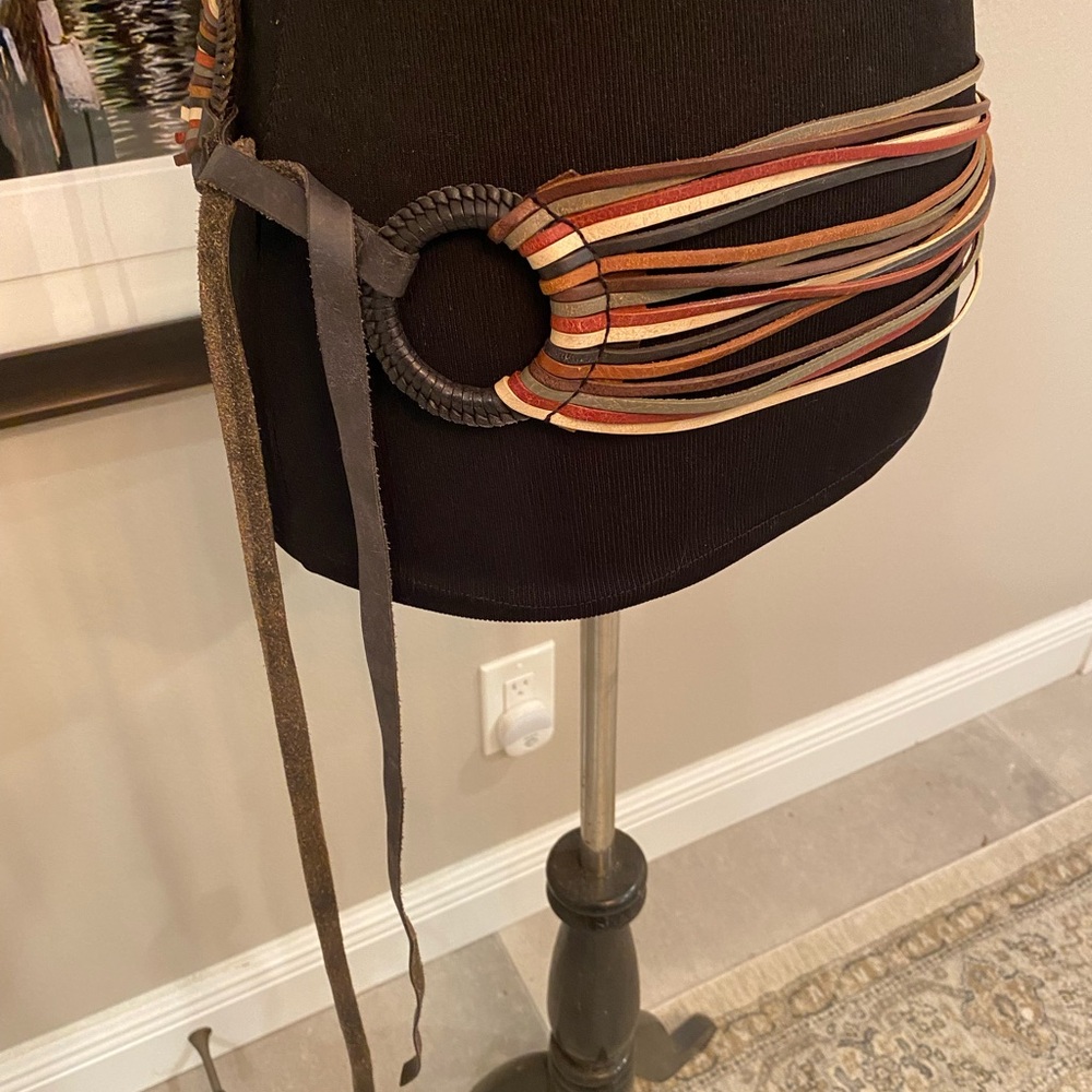 DKNY Black Textured Belt